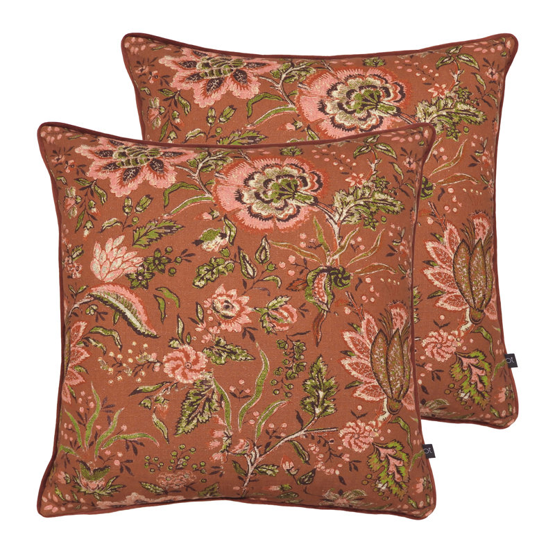 Pegram Floral Square Cushion, Russet