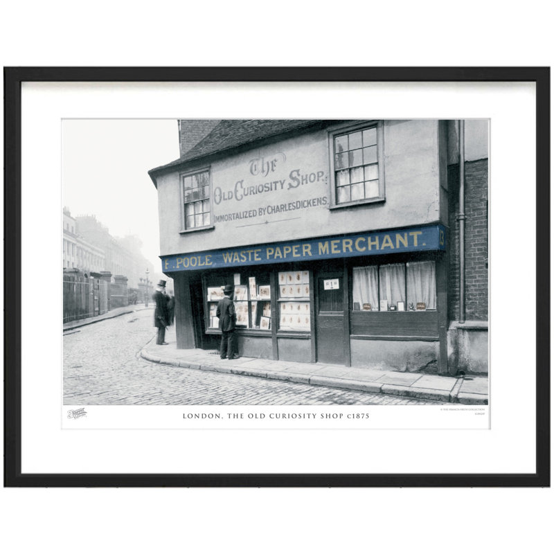 'London, the Old Curiosity Shop C1875' by Francis Frith - Picture Frame Photograph Print on Paper, Grey/Blue