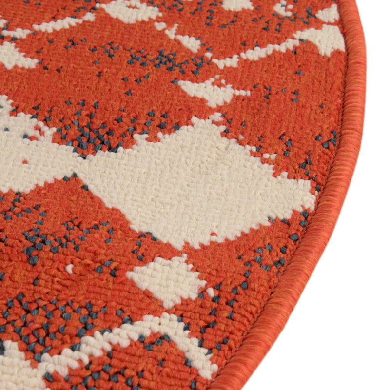 Tapis intérieur / extérieur en polypropylène tissé à la machine Enzor, Ovale 7 pi 10 po x 10 pi