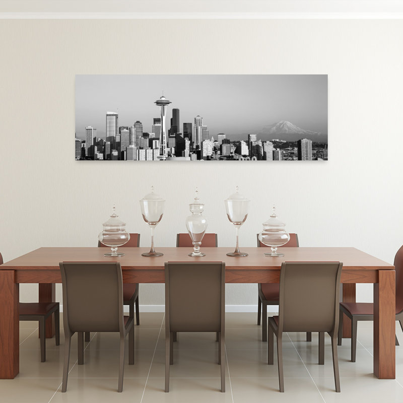 Skyline, Seattle, Washington State, États-Unis, architecture contemporaine, art mural, H 20 po x l 60 po