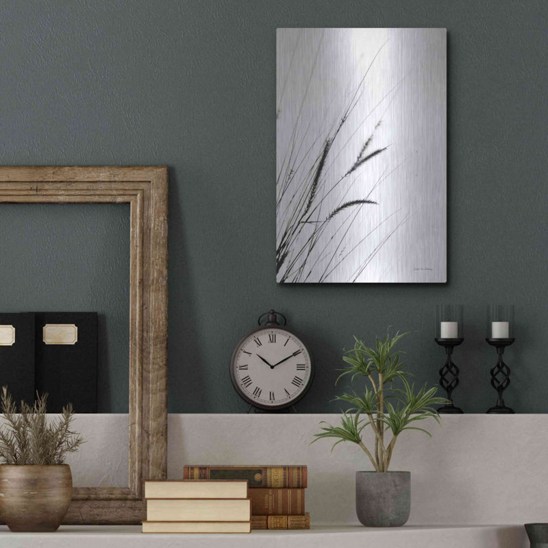 «Field Grasses I White» par Debra Van Swearingen, H 16 po x l 12 po