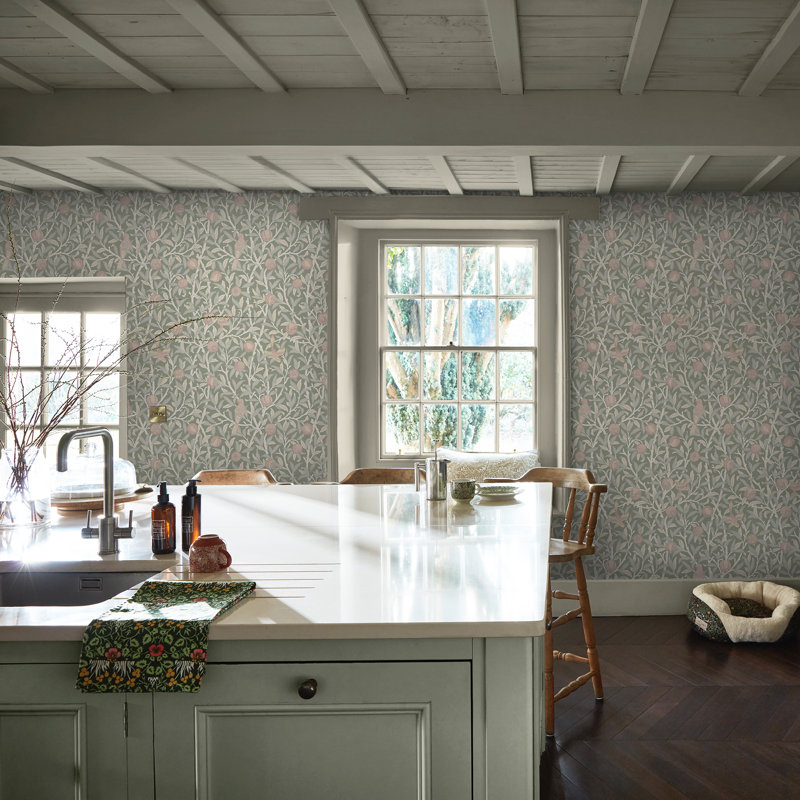 Double rouleau floral Nilda, Vert