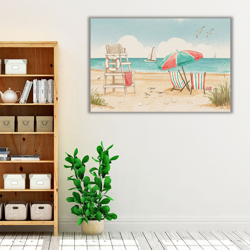 «Beach Time I», reproduction d'art sur toile, H 20 po x l 30 po