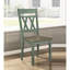 Chaises d'appoint en 2 pièces, finition bleu sarcelle antique, siège gris délavé, structure en bois, dossier en X classique, capacité de 250 lb, style global avec et deux tons, 19 po x 22 po, dimensions du produit