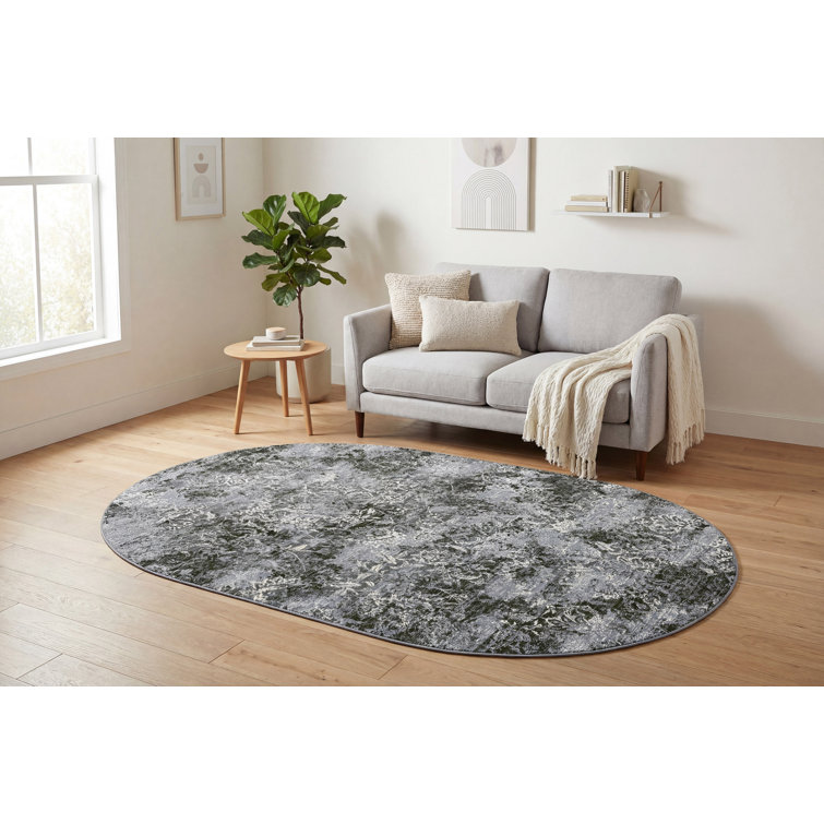 Tapis bleu/crème en acier Attell