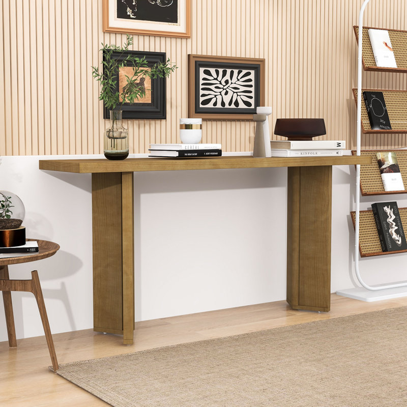 Console moderne avec pieds géométriques, Naturel