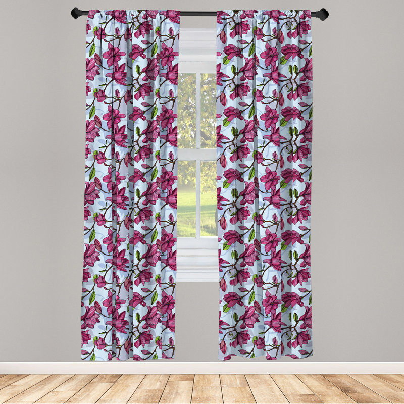Paire de rideaux semi-transparents avec passe-tringle, 28 po x 95 po