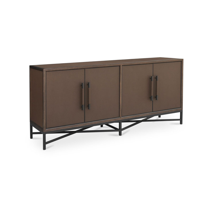 Meera 76" Wide Wood Sideboard, Brown