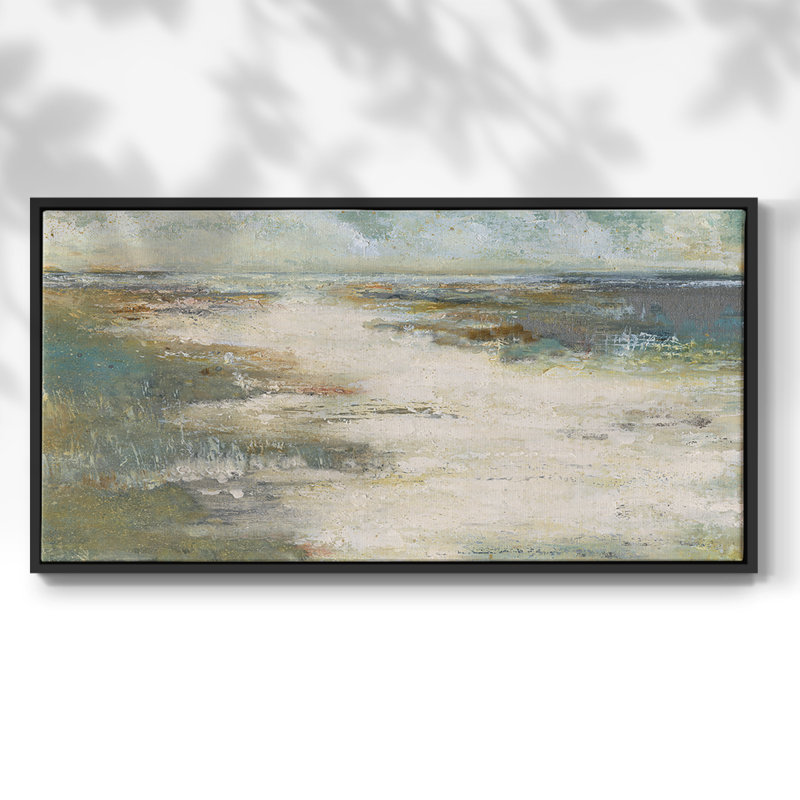 Misty Coast - Toile tendue avec châssis encadré - Prêt à être accroché, Noir