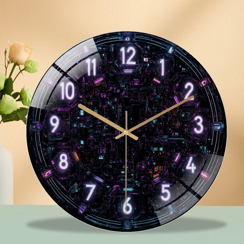 Horloge murale Cyberpunk Neon