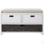 Banc de rangement avec panier amovible et 2 tiroirs, banc à chaussures entièrement assemblé avec coussin amovible-1513027615