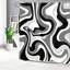 Rideau de douche fluide abstrait noir 72 po x 72 po