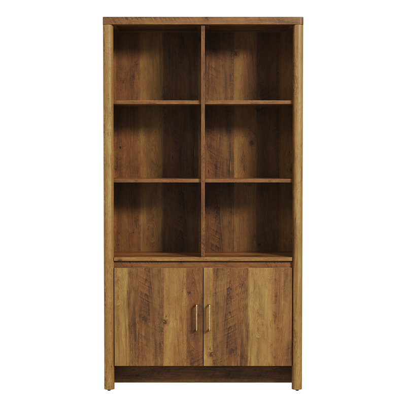 59.3" Tall Bookshelf With Storage Cabinet, Walnut