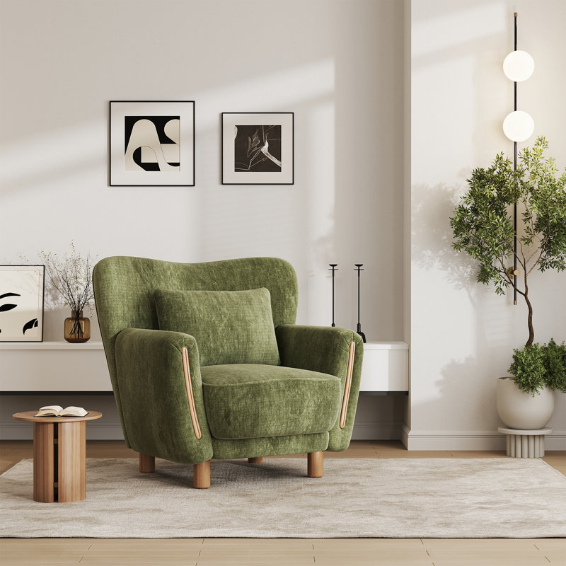 Fauteuil d'appoint en forme de cœur, 1, Green