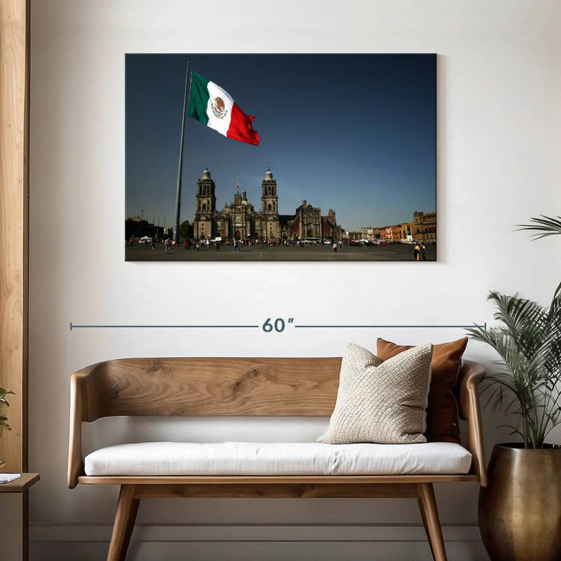 Sireci Mexican Flag In Zocalo, 30" H x 45" W