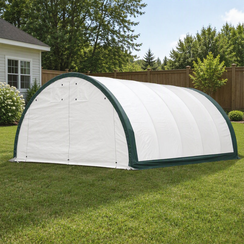 Abri de rangement à arche simple l 20 pi x L 30 pi x H 12 pi, durable et résistant aux intempéries pour une protection à longueur d'année