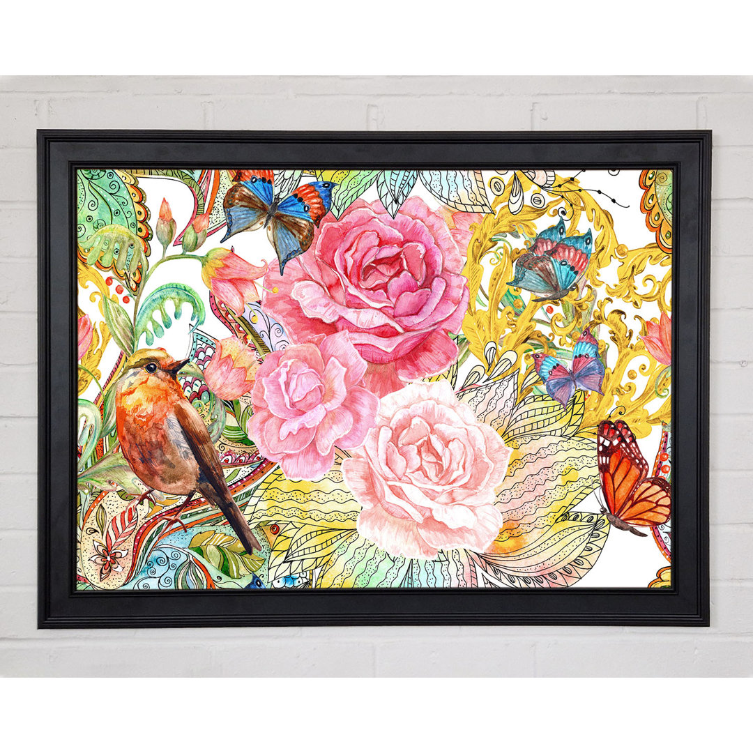 Gerahmtes Leinwandbild Beautiful Flowers India Framed Print