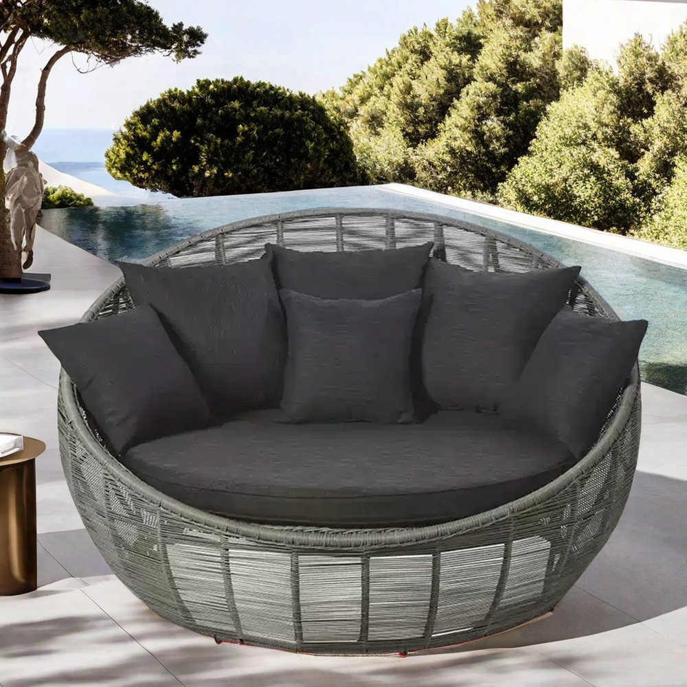 A Zoetic Home PE rattan waterproof patio sofa | Wayfair