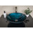 Eden Bath Turquoise Tempered Glass Oval Vessel Bathroom Sink