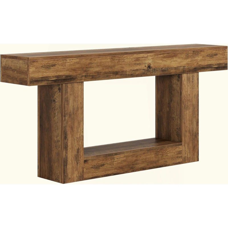 2-Tier Hall Table,Sofa Table,Console Table, Rustic Brown
