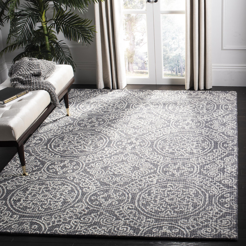 Sulema Hand Tufted Wool Ikat Rug, Rectangle 5' x 8'