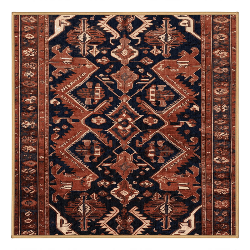 Tapis brun lavable à la machine, Carré 4 pi