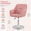 Ensemble de 2 tabourets de bar pivotants modernes, réglables en hauteur grâce à leur revêtement en velours et leur dossier, parfaits pour un bar, un îlot de cuisine ou une salle à manger. Couleur : rose.-133864988