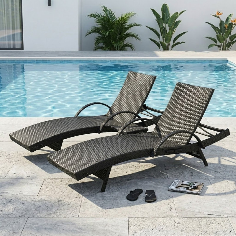 Ensemble de chaise longue d'extérieur Duskin, Brun foncé