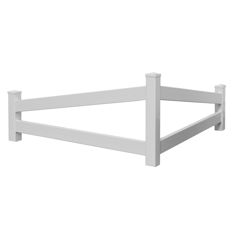 Vita 3 ft x 5 ft White Vinyl Split Rail Corner Fence
