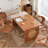 Brown Rectangular Solid Wood Dining Table Sets-104090393