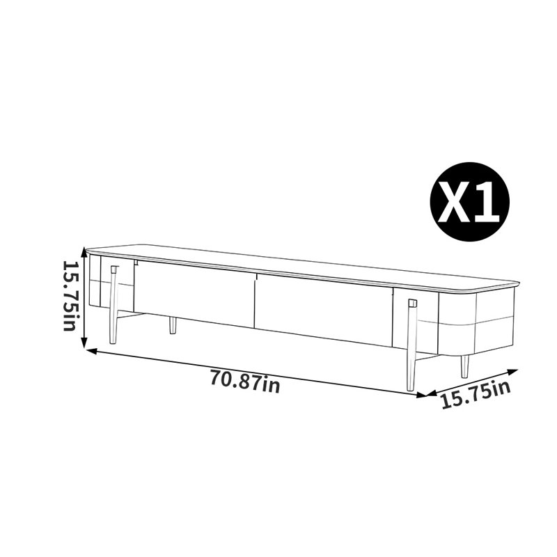 Meuble télé de luxe américain, 70.87"