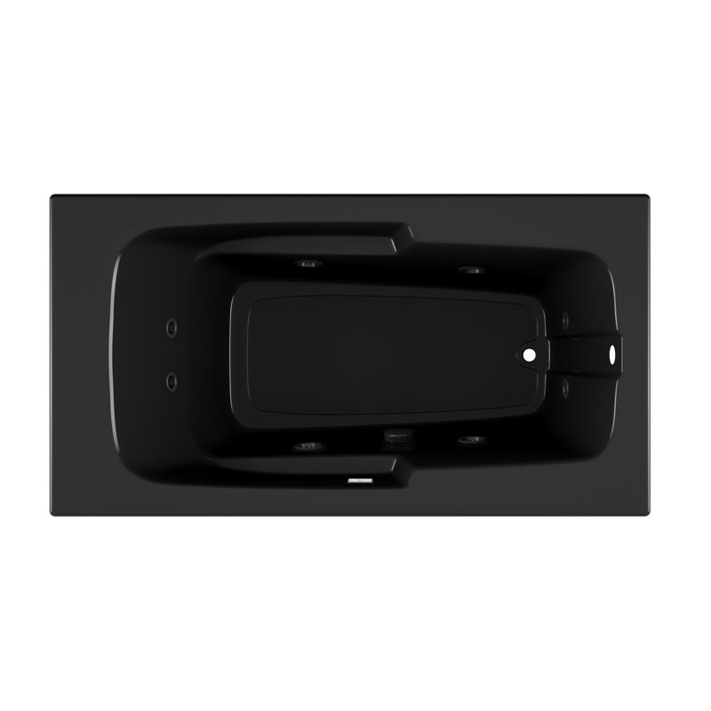 Baignoire tourbillon 60 "x 32" Cetra®, Noir, Droite, Non