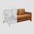 Heritage Brown Top Grain Leather Akansha 59" Square Arm Loveseat