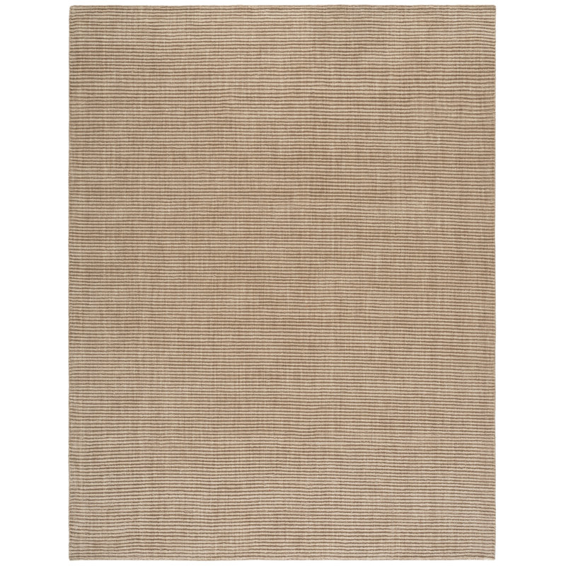 Brierly Hand Loomed Wool/Cotton Striped Rug in Beige, Rectangle 8' x 10'