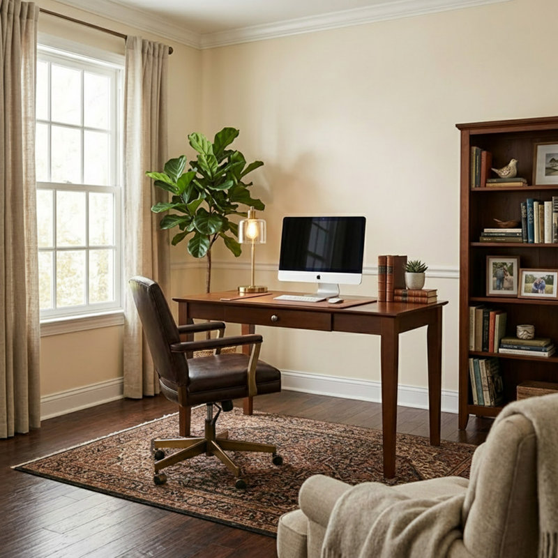 Leadington Solid Wood Writing Desk, 30" H x 48" W x 26" D, Expresso