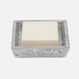 CALLAS, Silver/White, Soap Dish, Square Straight, Lacquered Eggshell.