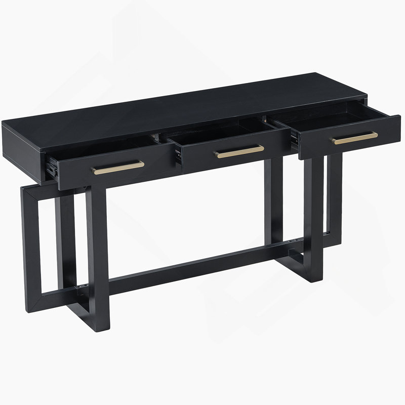 Console élégante avec trois tiroirs, table d'entrée très longue pour un placement polyvalent dans n'importe quelle pièce de votre maison