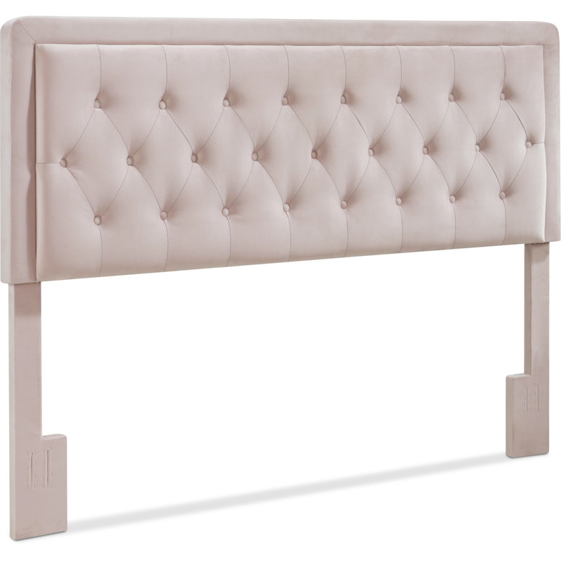 Elegant French Mauve King Upholstered Tufted Headboard