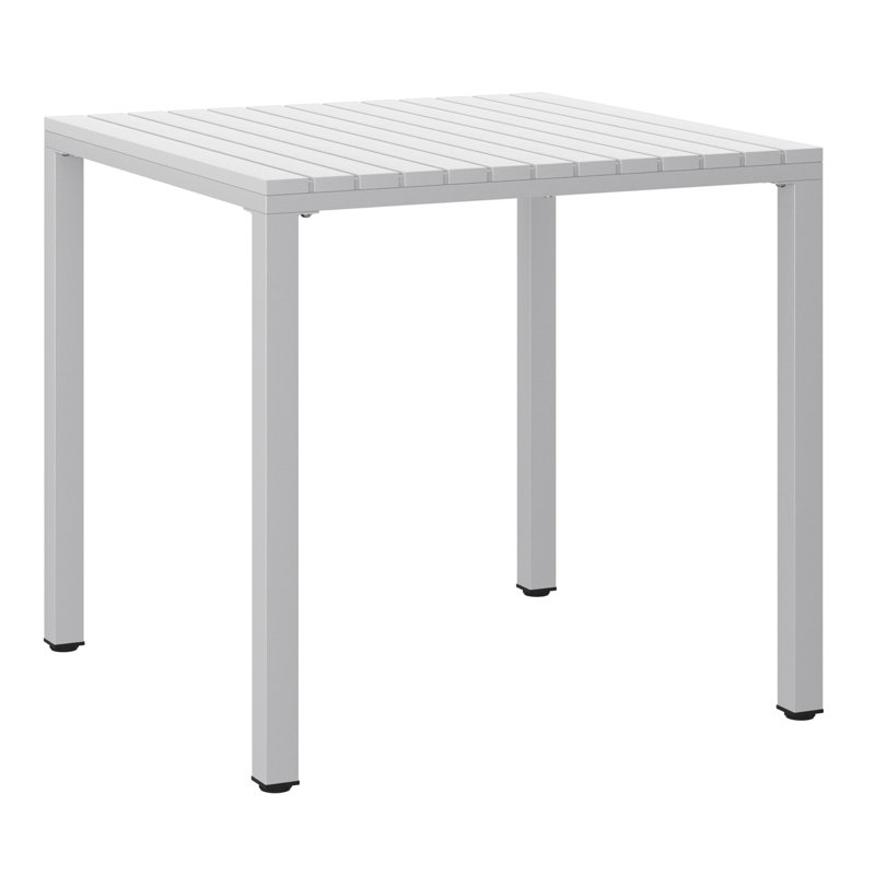 Jackqueline 31.5" Outdoor Square Dining Table With Metal Frame, Gray