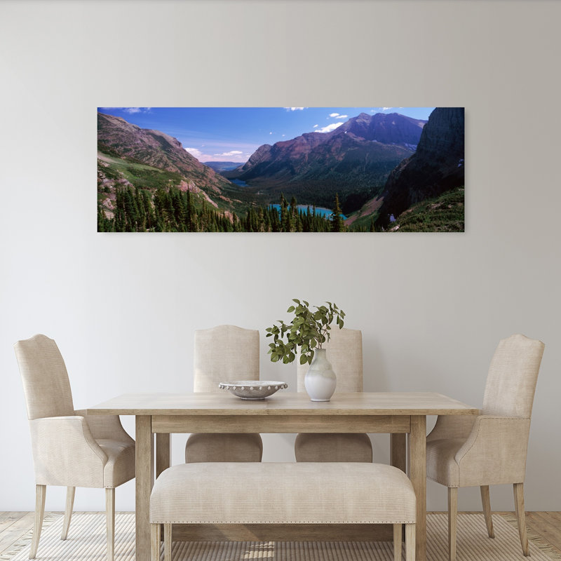 Lake Surrounded With Mountains Alpine Lake US Glacier National Park Montana USA by Dan Merkel - Wrapped Canvas Panoramic Print