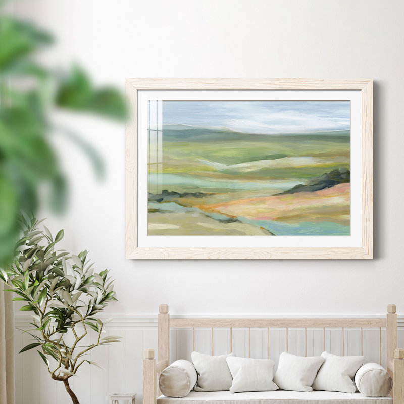 River Valley - peinture encadrée, H 31,5 po x l 23,5 po x P 1,5 po, Cadre blanc