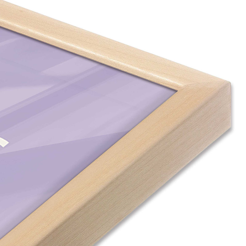 Purple Bauhaus Flow II Print, 25" H x 19" W x 1.25" D, Framed Print without Mat, Raw Maple