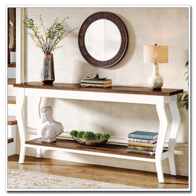 Vintage French Two-Tier Console Table with Multi-functional Design