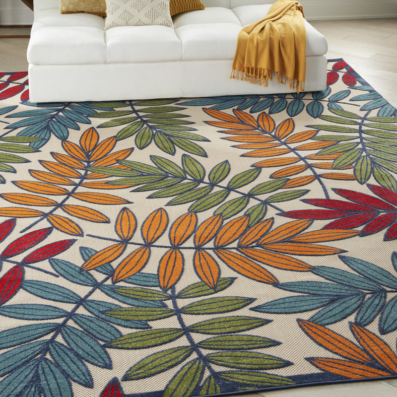 Adiya Floral Indoor Rug, Rectangle 10' x 14'