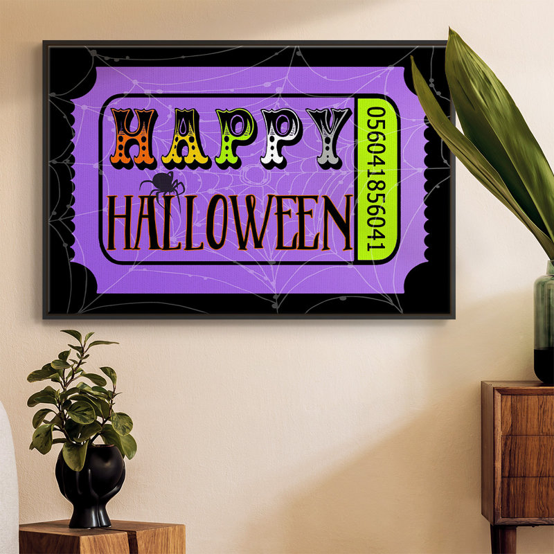 Joyeux Halloween, impression sur toile encadrée, H 17 po x l 25 po x P 2 po, Cadre noir