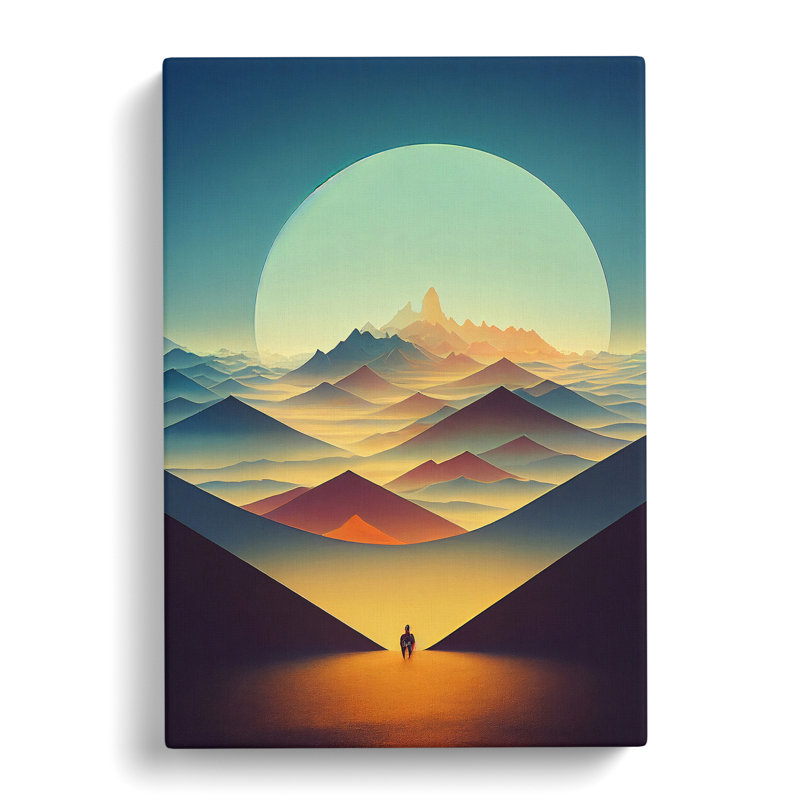 MountaIn Sunset No.3 - Wrapped Canvas Print, 50cm H x 35cm W