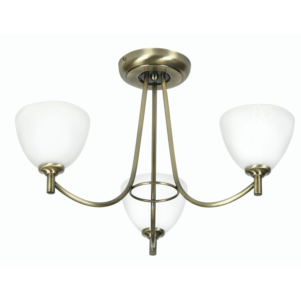 Hongshuo Frosted Glass Semi Flush Mount