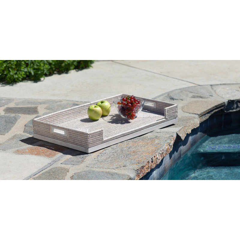 Dorado Tray Table, White Wash, Without Glass