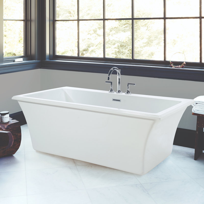 MTI Solutions 65.75" Freestanding Air Bathtub, White