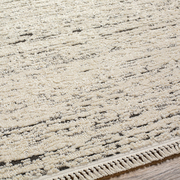 17 Stories Ollie Striped Taupe Area Rug & Reviews | Wayfair